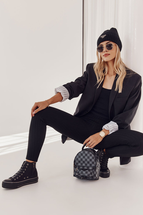 Damskie Wysokie Ocieplane Trampki Big Star KK274173 Czarne