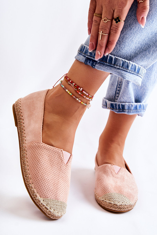 Wsuwane Damskie Zamszowe Espadryle Nude Corry