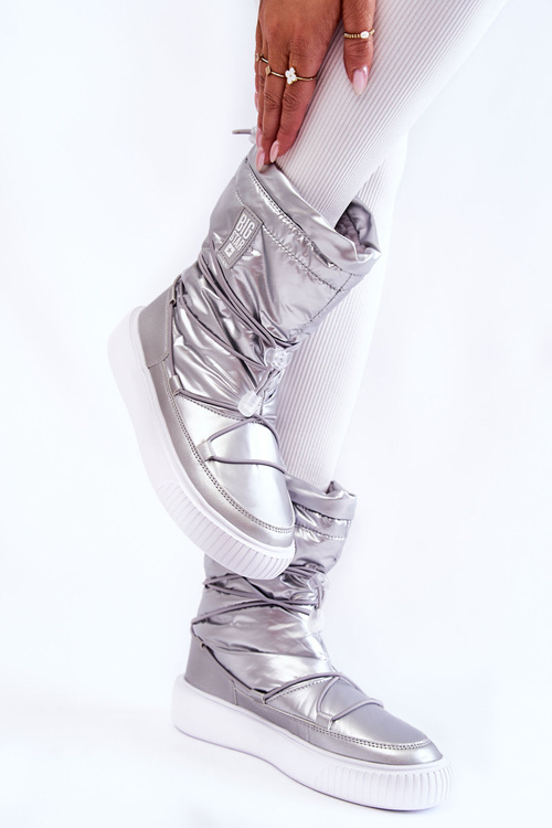 Damskie Ocieplane Śniegowce Big Star KK274195 Srebrne