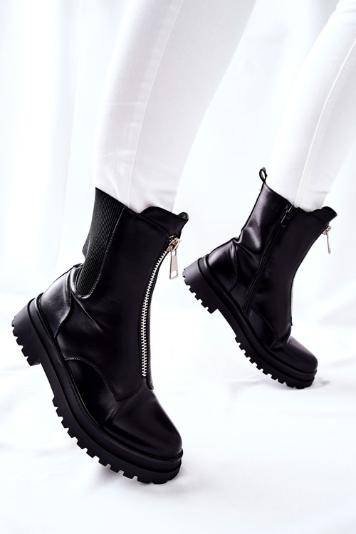 Damskie Ciepłe Botki Czarne Assuh