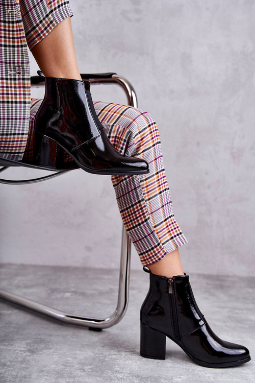 Klasyczne Lakierowane Botki La.Fi 260035B-LA Czarne