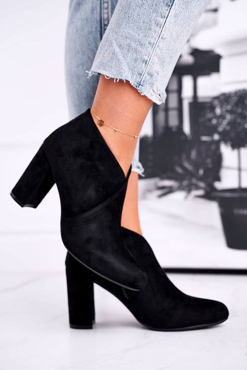 Botki Damskie Na Słupku Sergio Leone Czarne BT498