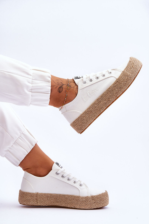 Modne Trampki Z Plecionką Lee Cooper LCW-23-31-1796L Białe