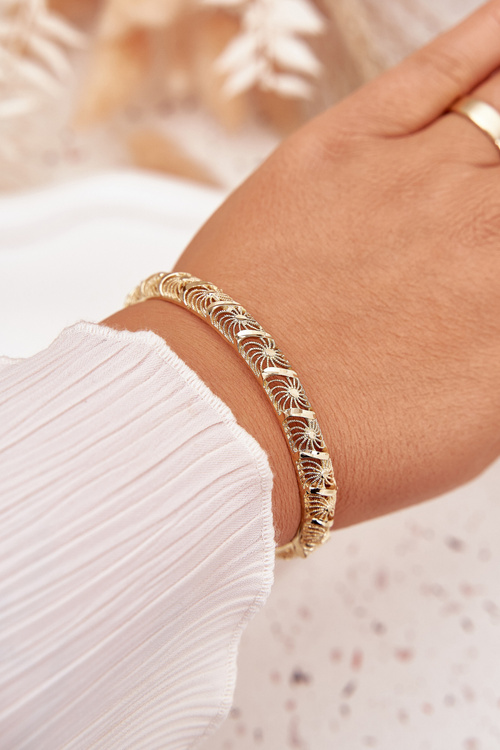 Sztywna Bransoletka Damska Ze Stali Chirurgicznej Złota