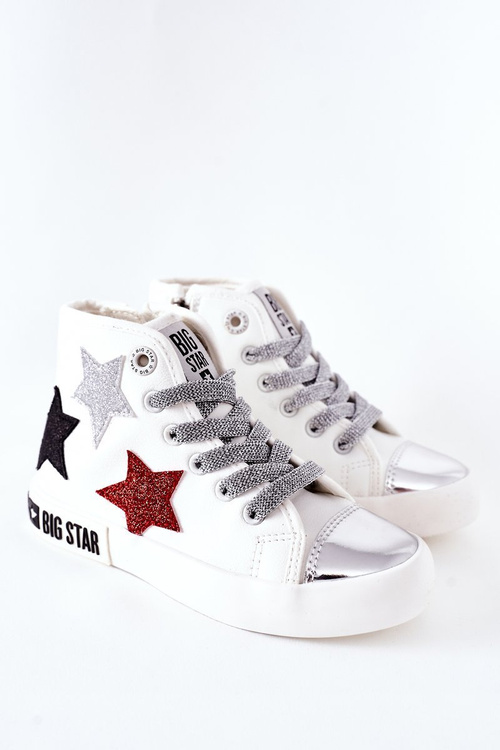 Dziecięce Wysokie Trampki Z Suwakiem BIG STAR II374029 Białe