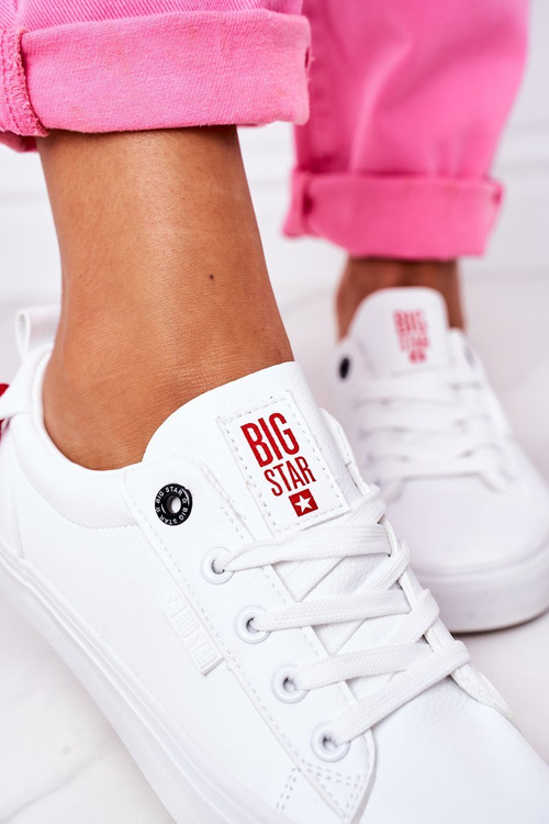 Damskie Skórzane Tenisówki BIG STAR GG274160 Białe