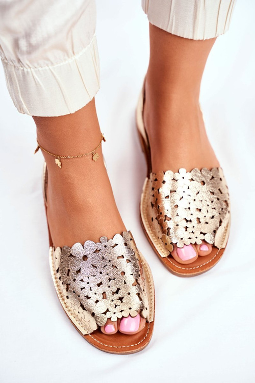 Sandały Damskie Wsuwane Złote I Like Summer