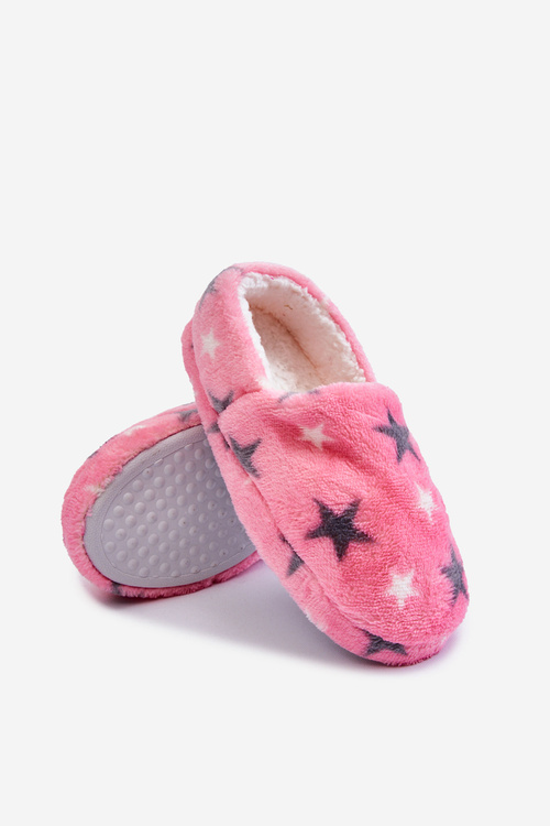 Dziecięce Ocieplane Wsuwane Papcie W Gwiazdy Różowe Meyra