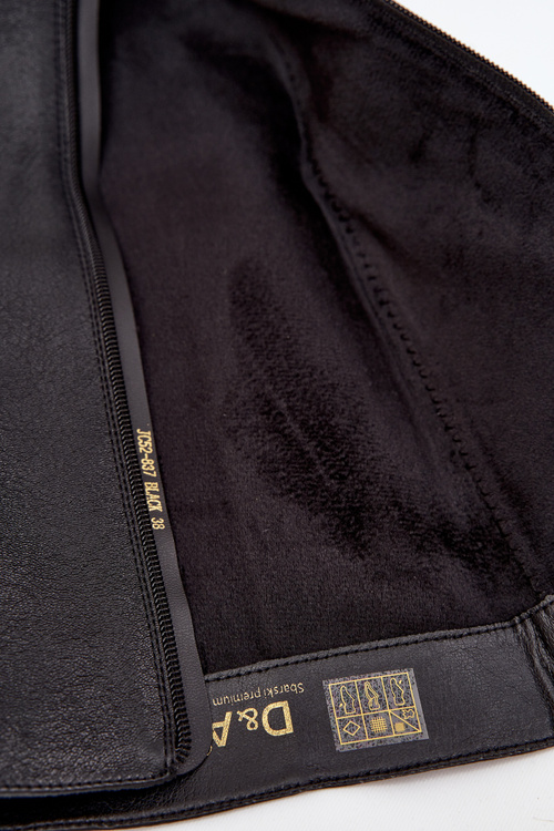 Skórzane Kozaki Damskie Na Płaskim Obcasie Ocieplane D&A JC52-837 Czarne