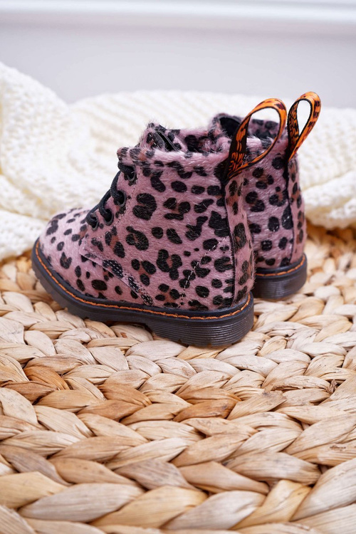 Dziecięce Botki z Suwakiem Różowe W Panterkę Lilo