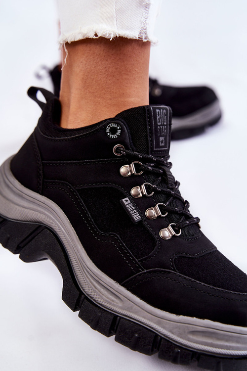 Damskie Buty Trekkingowe Trapery Memory Foam Big Star KK274364 Czarne