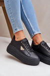 Stylowe Sneakersy Na Masywnej Platformie Czarne Vallexia