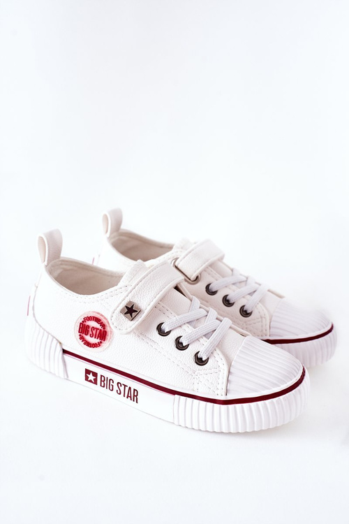 Dziecięce Skórzane Trampki BIG STAR II374040 Białe