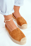Espadryle Damskie Na Platformie Lniane Camel La Playa