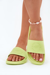 Damskie Klapki 4FMM00FFLIF045-45S Limonkowe