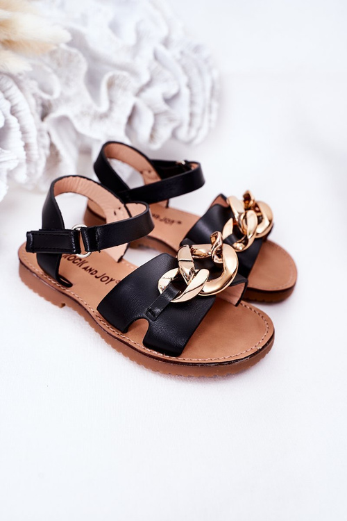 Dziecięce Sandały Z Łańcuchem Czarne Buffy