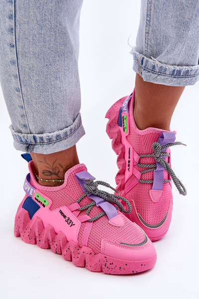 Wsuwane Modne Sneakersy Różowe Evolution
