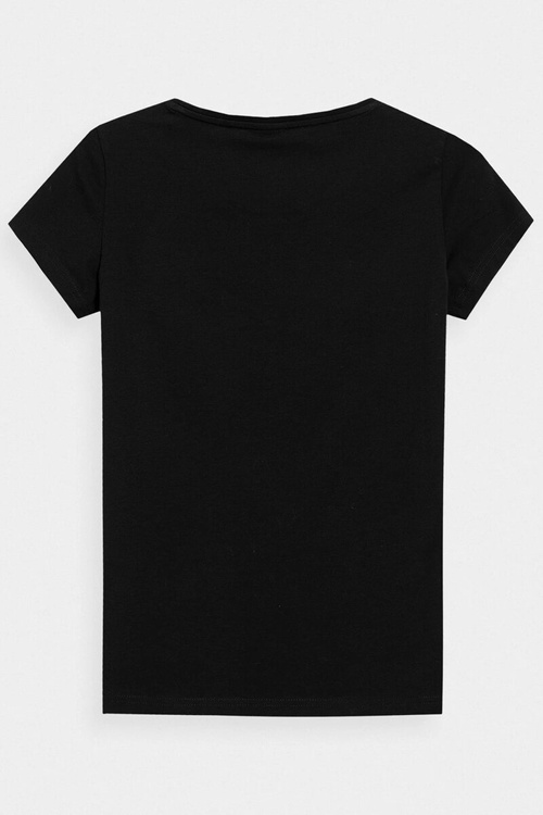 Damski Gładki T-Shirt Z Logo Czarny 4F 4FWMM00TTSHF1845-20S