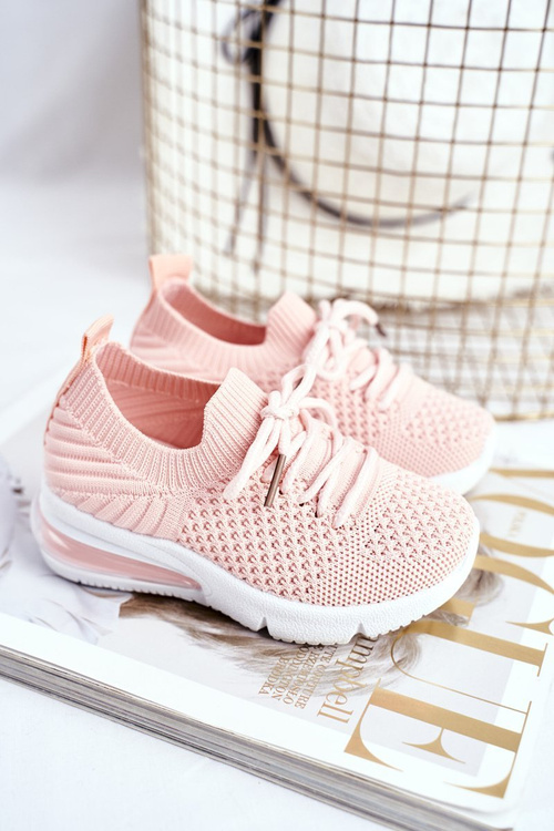 Obuwie Sportowe Dziecięce Sznurowane Różowe Lena