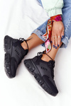 Damskie Sneakersy Na Dużej Podeszwie Czarne New York