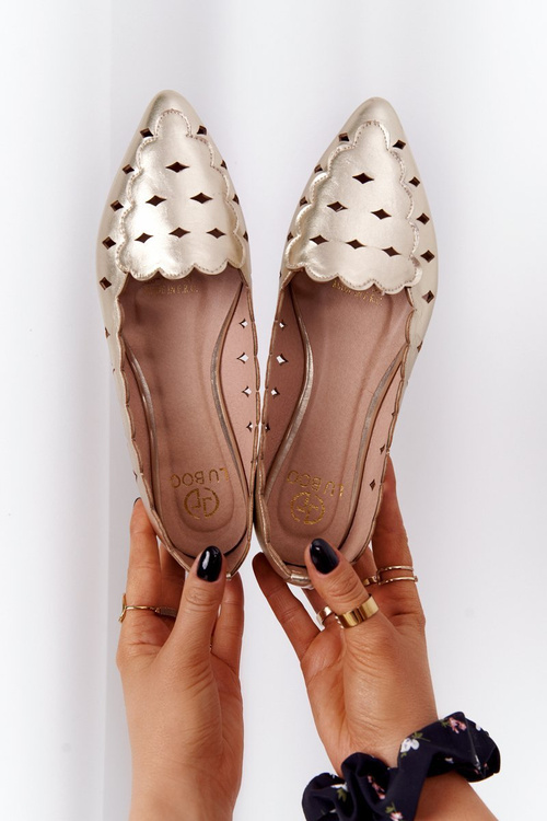 Damskie Ażurowe Mokasyny Lu Boo Złote