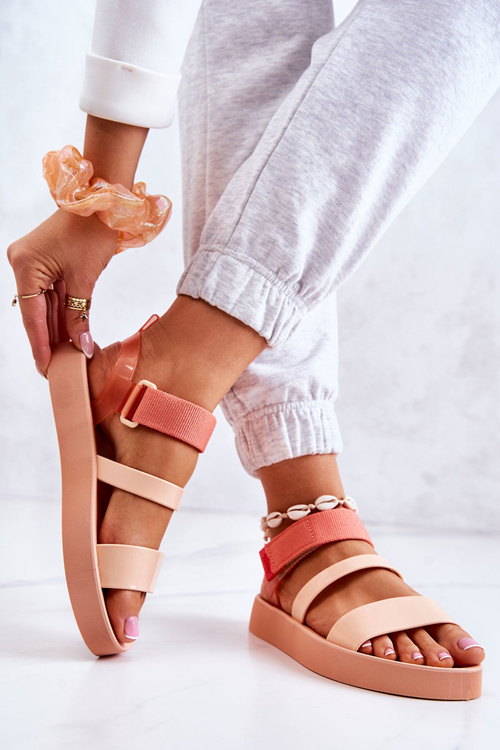 Pachnące Gumowe Sandały Na Rzep ZAXY HH285288 Pomarańczowe