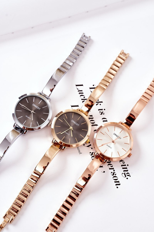 Zegarek Na Bransolecie ERNEST Różowe Złoto