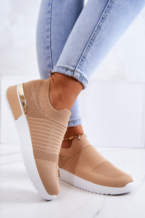 Sportowe Buty Materiałowe Beżowe Lorento
