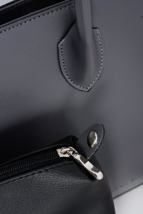 Damska Torebka Shopper Szara + Kosmetyczka