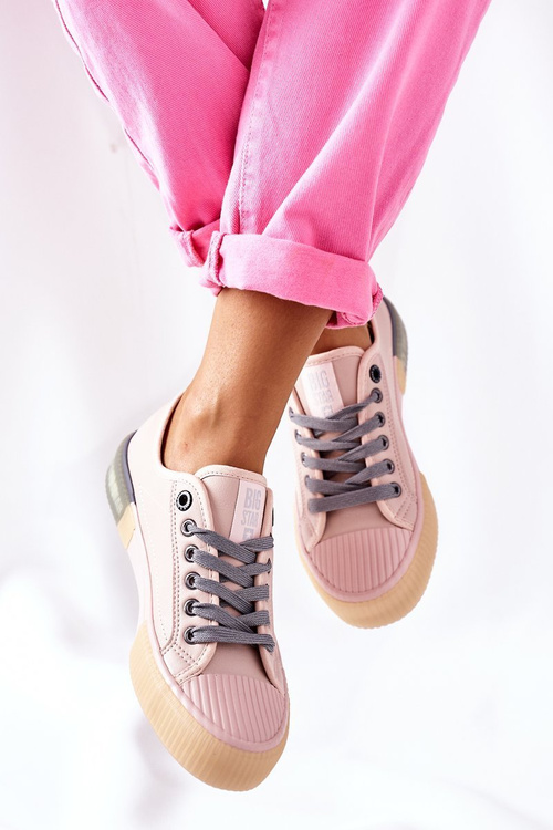 Damskie Skórzane Trampki BIG STAR II274133 Różowe