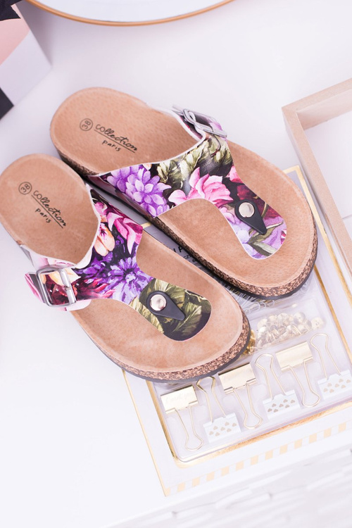 Damskie Japonki Klapki na Korku W Kwiaty Florines