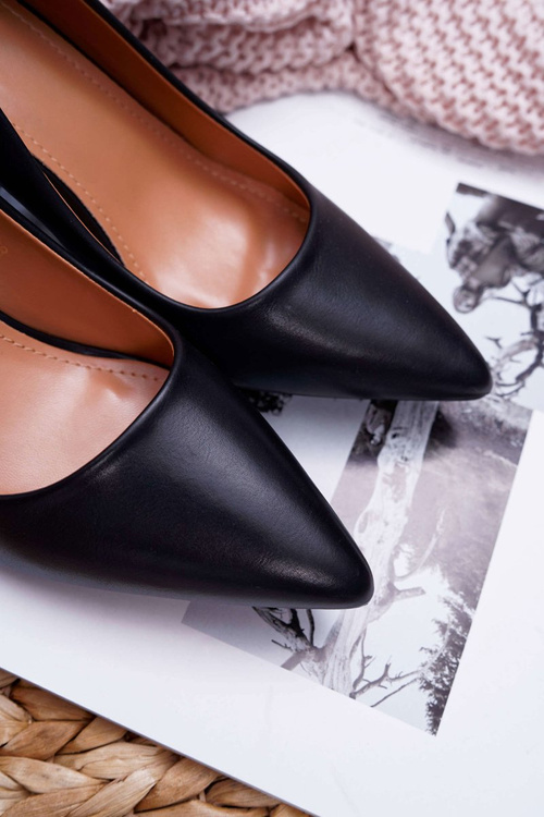 Czółenka Damskie Na Słupku Czarne Femmini