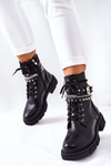 Czarne Workery Botki z Klamrą Grosstick