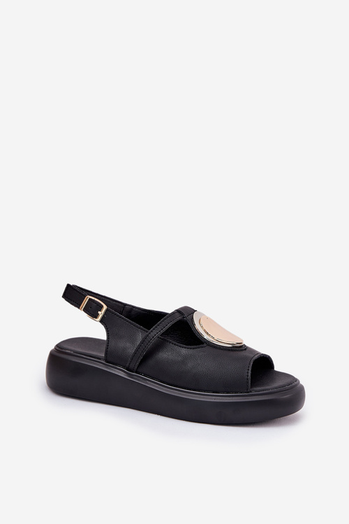 Skórzane Eleganckie Sandały Damskie S.Barski GR51-603 Czarne