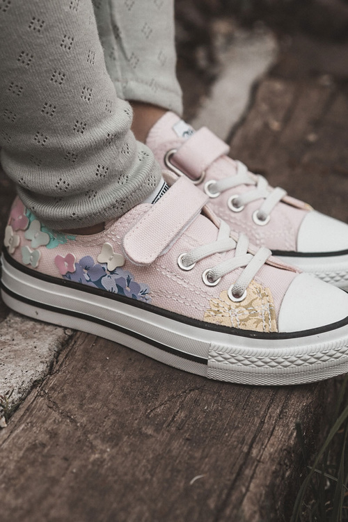 Dziecięce Trampki Materiałowe Print Różowe Buster