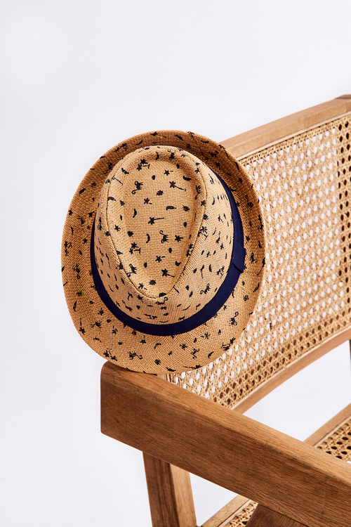 Dziecięcy Kapelusz W Palmy I Zwierzątka Beżowy