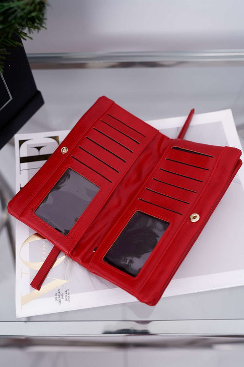 Portfel Damski Duży Czerwony na Zatrzask