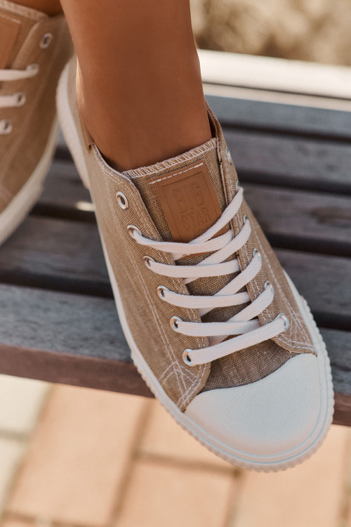 Materiałowe Trampki Damskie Big Star RR274795 Beżowe