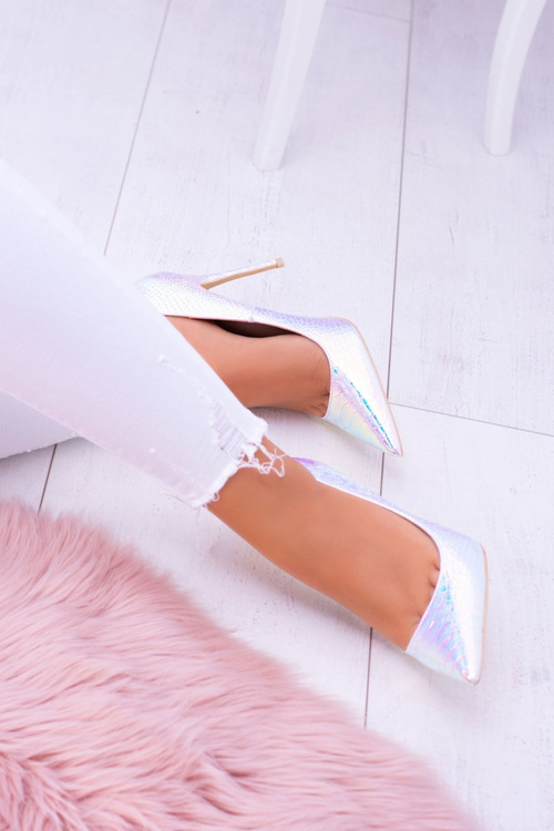 Szpilki damskie Lu Boo W Szpic Różowe Benzynowe Glam