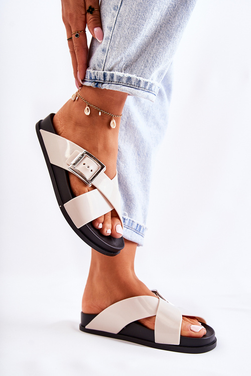 Damskie Gumowe Klapki ZAXY JJ285057 Białe