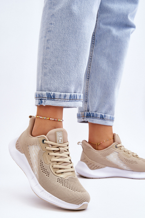 Damskie Lekkie Buty Sportowe Memory Foam System Big Star LL274294 Beżowe