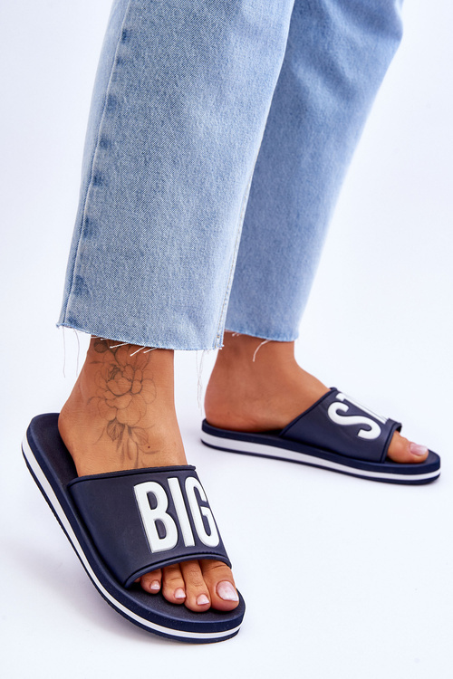 Damskie Klasyczne Klapki Big Star JJ274A323 Granatowe