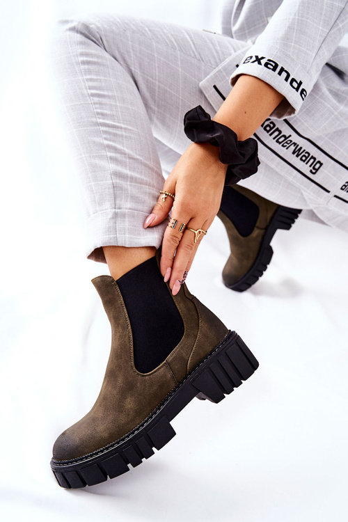 Botki Workery Trapery Ocieplane Sergio Leone TR761 Zielone