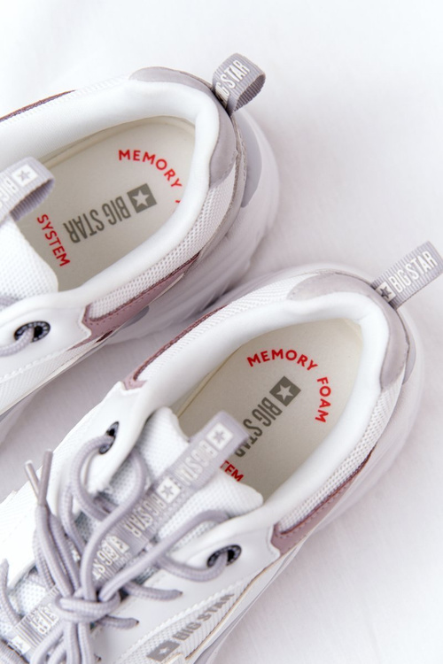 Damskie Sportowe Buty Memory Foam Big Star HH274255 Biało-Fioletowe