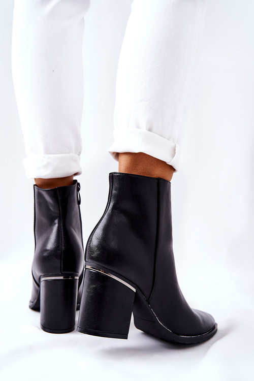 Klasyczne Botki Na Obcasie Czarne Airah