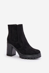 Botki Na Słupku Z Eko Zamszu Czarne Mesiella