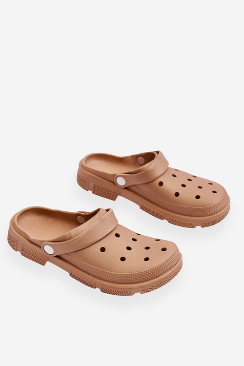 Damskie Gumowe Kroksy Brązowe Rabios