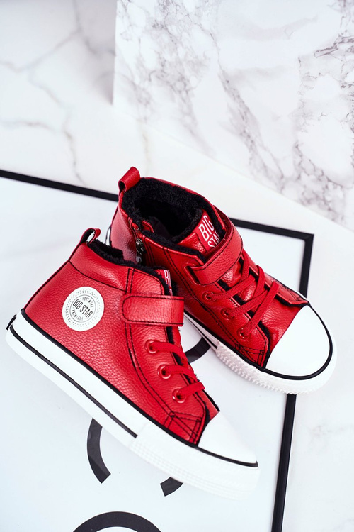 Dziecięce Ocieplane Trampki Big Star GG374034 Czerwone