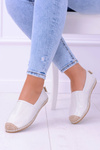 Brokatowe Espadryle Lu Boo Białe