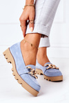 Zamszowe Mokasyny Lewski Shoes 3040 Błękitne
